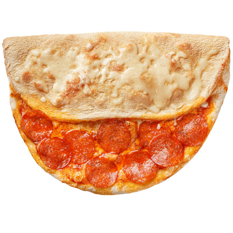 Пицца Дуэт 500г (Кальцоне+пепперони) Пицца-конгломерат двух видов пиццы, Кальцоне и Пепперони.
Кальцоне: итальянское тесто, соус белый грибной, колбаски охотничьи, лук зелёный, сыр моцарелла.
Пепперони: тонкое итальянское тесто, фирменный красный соус, сыр Моцарелла, колбаса Пепперони, базилик.
